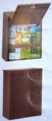 poštovní schránka TIVOLI - hnědá, zadní vhoz a otevřená